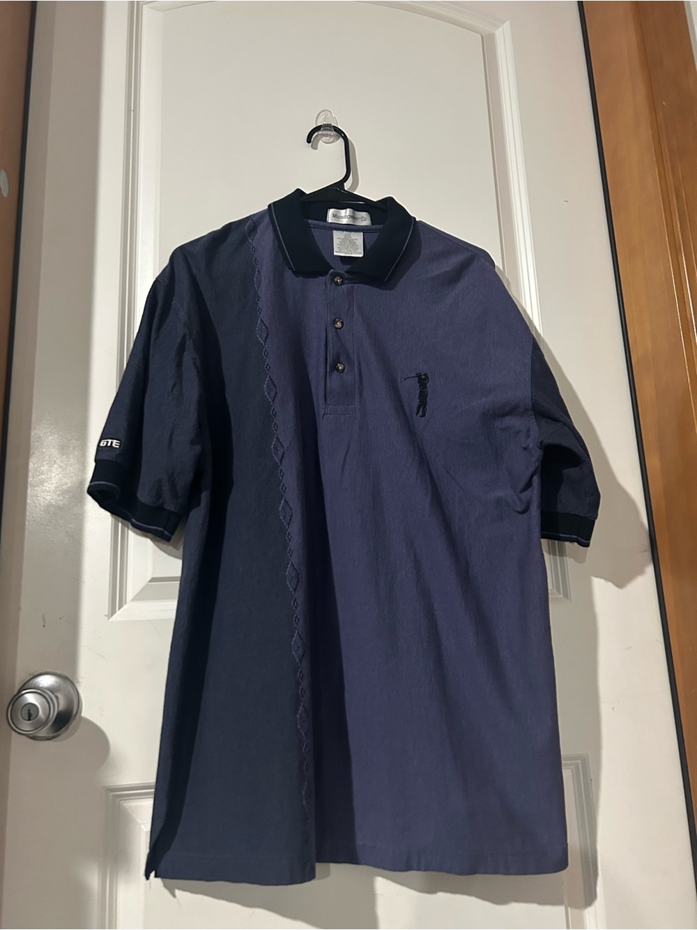 Vintage Men’s Munsingwear Golf T-Shirt, Size Large, blue, polo, collared tshirt